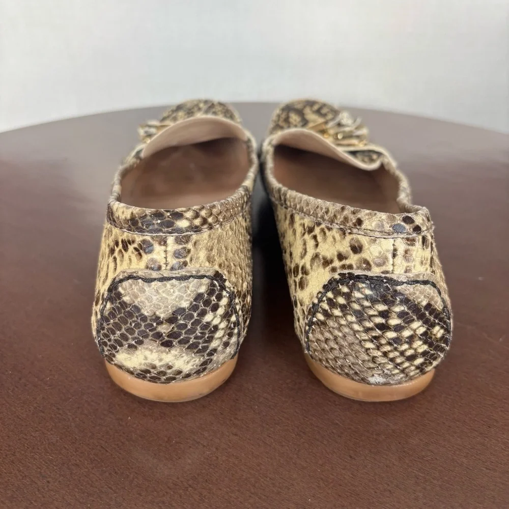 Stuart Weitzman Snakeskin Tassel Loafer, Size 9